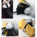 Real Leather Fox Fur Ball Keychain Word Pom Pendant For Bag